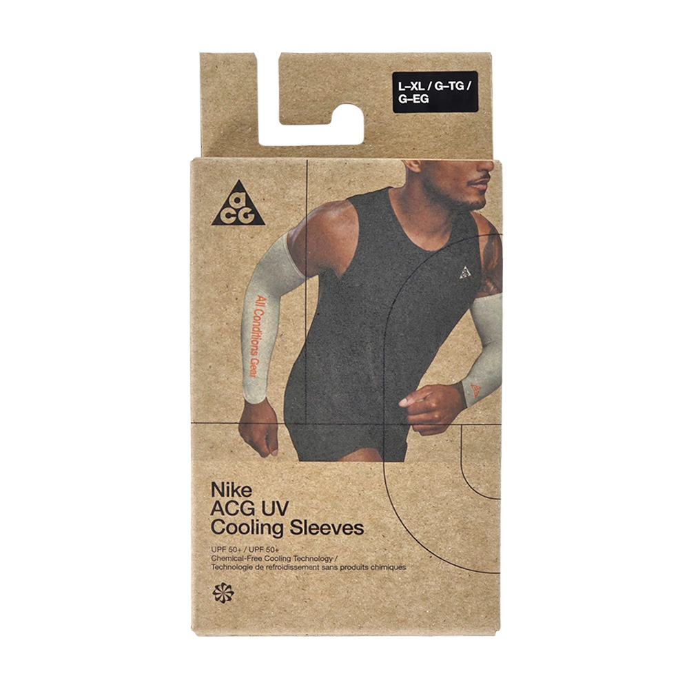 NIKE ACG COOLING 臂套 雙入裝 健身 訓練 戶外運動 易穿脫 涼感 防曬 抗UV 人體工學 N1013877019灰橘、N1013877441藍白, , large