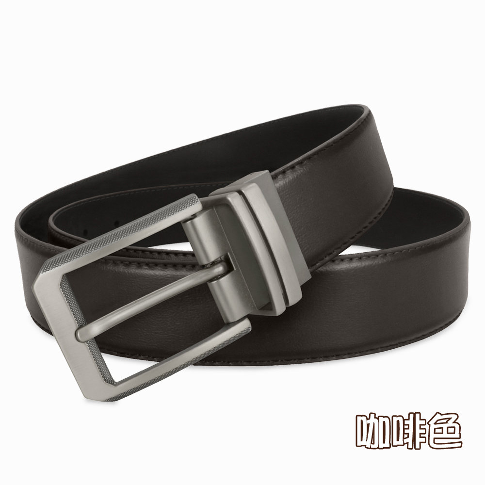 【CH-BELT 銓丞皮帶】休閒男士皮帶 針扣夾座 男皮帶腰帶(黑/咖), , large