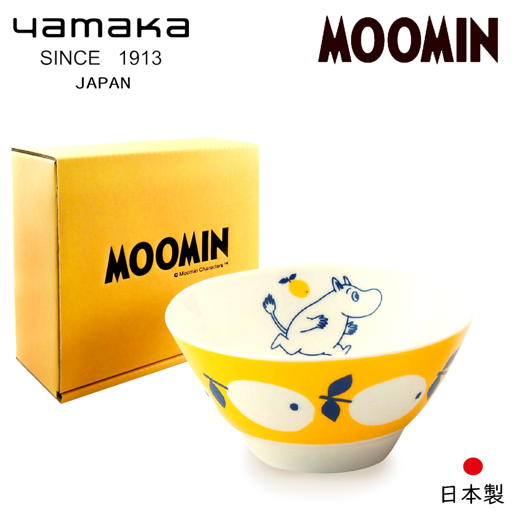 【日本山加yamaka】日本製moomin嚕嚕米彩繪陶瓷碗禮盒1入(MM031-312), , large