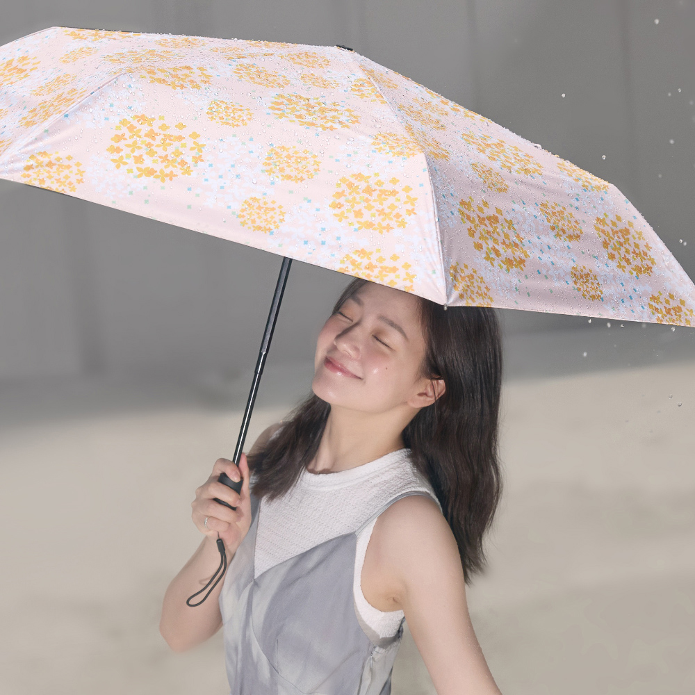 【rento】UV Protection Automatic Umbrella with Black Coating &ndash; Hydrangea, , large