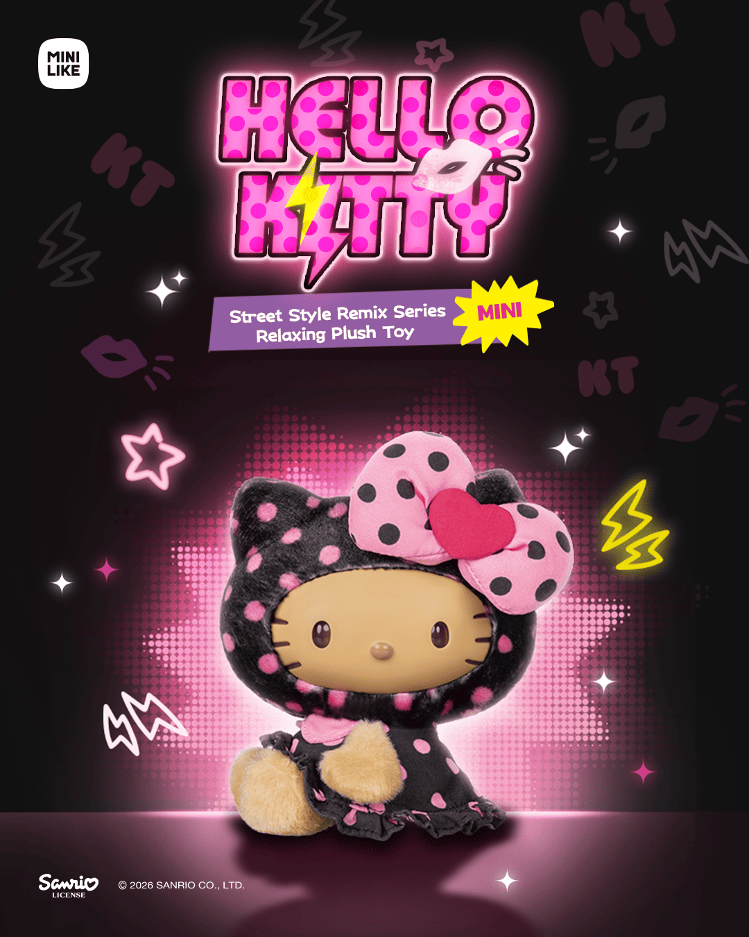 【際洋文化】Hello Kitty款街頭潮變系列毛絨捏捏樂Mini, , large