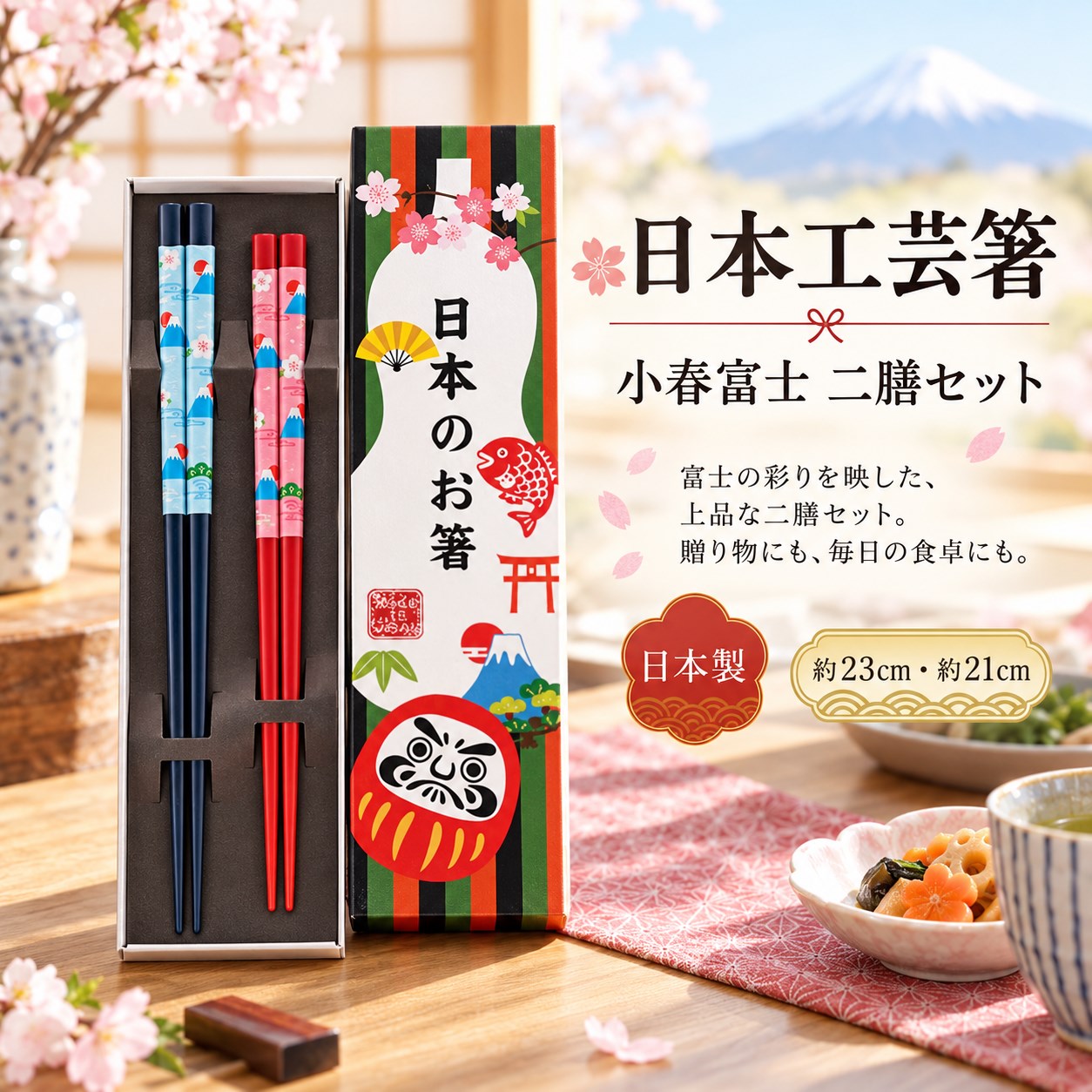 【HIYASU日安工坊】日本工藝箸-小春富士 2入, , large