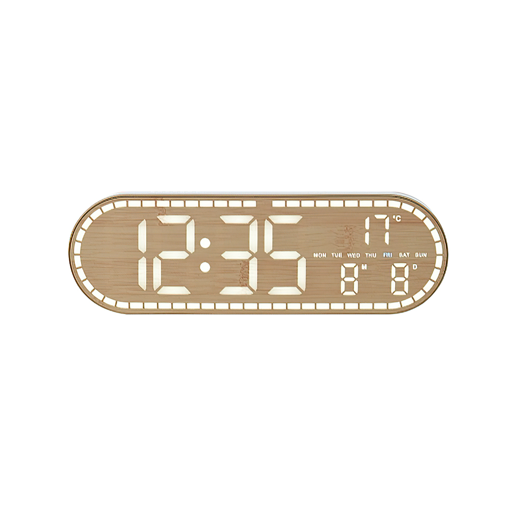 【上手家居】木紋桌上電子時鐘(桌上時鐘/數字時鐘/led時鐘/桌鐘), , large