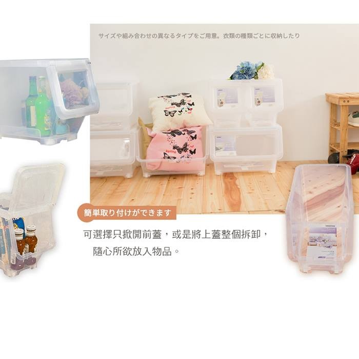 【Y HOUSE】Large-mouthed transparent white storage box Plastic storage box-large, , large