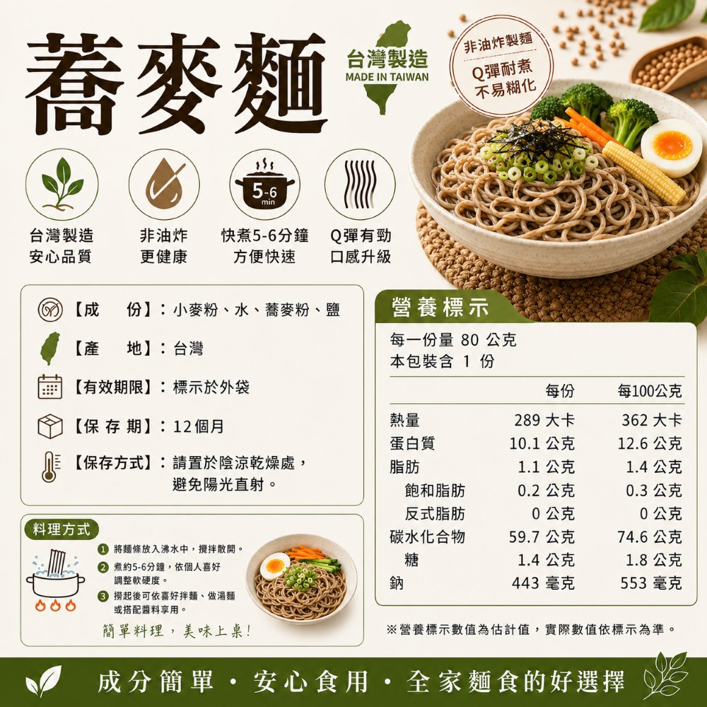 【台灣蘇伯】 蕎麥乾拌麵 快煮 多口味任選 單入組, , large