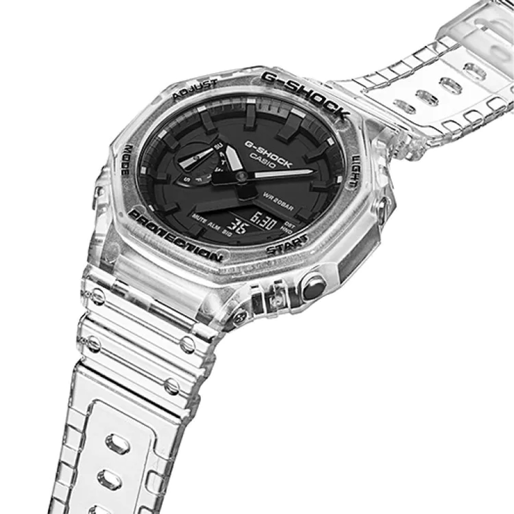 CASIO 卡西歐 G-SHOCK 透明特別版 八角 電子錶 GA-2100SKE-7A, , large