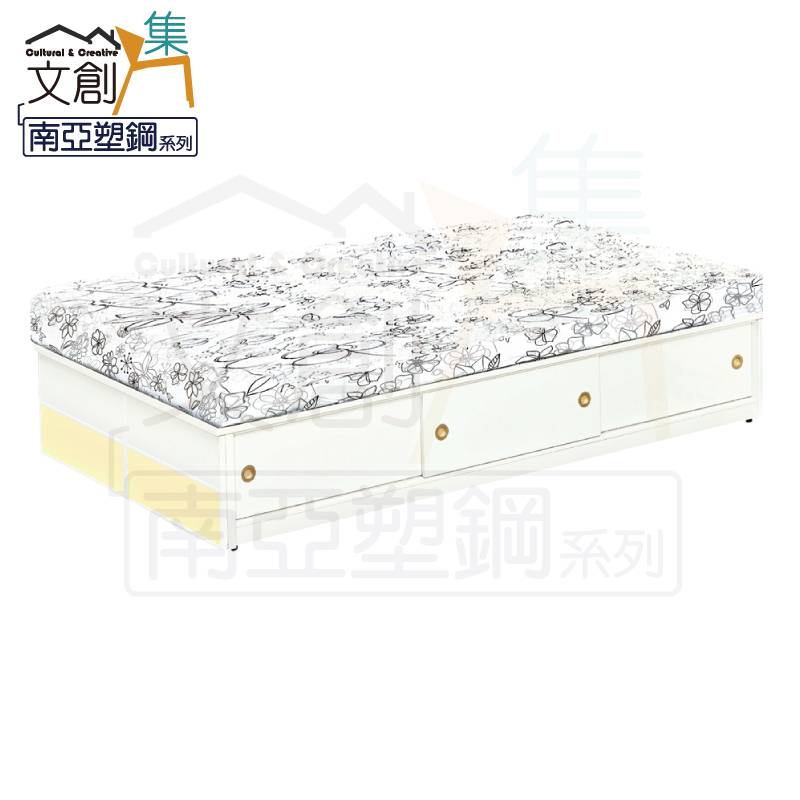 【文創集】普爾 環保3.5尺單人南亞塑鋼拉門床底(側邊拉&不含床墊)(客約商品), , large