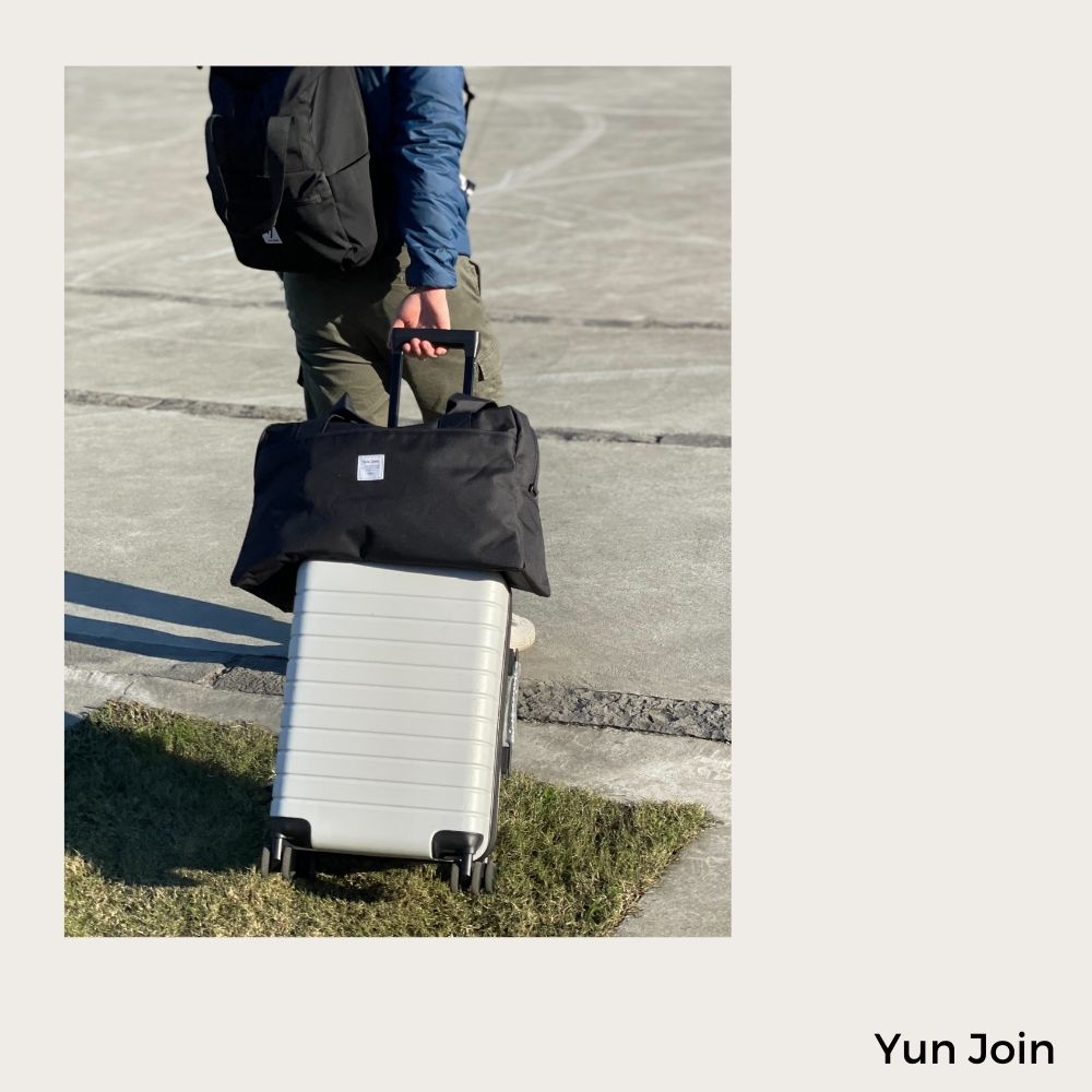 【YUNJOIN】 行李箱拉桿手提袋-藍色 厚實 挺立 大容量 收納包 拉桿袋 旅行袋 行李袋 防潑水, , large