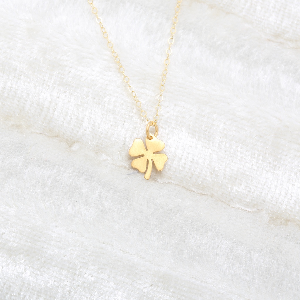 【Angel & Me】Four Leaf Clover s925 sterling silver 24k gold plated necklace, , large