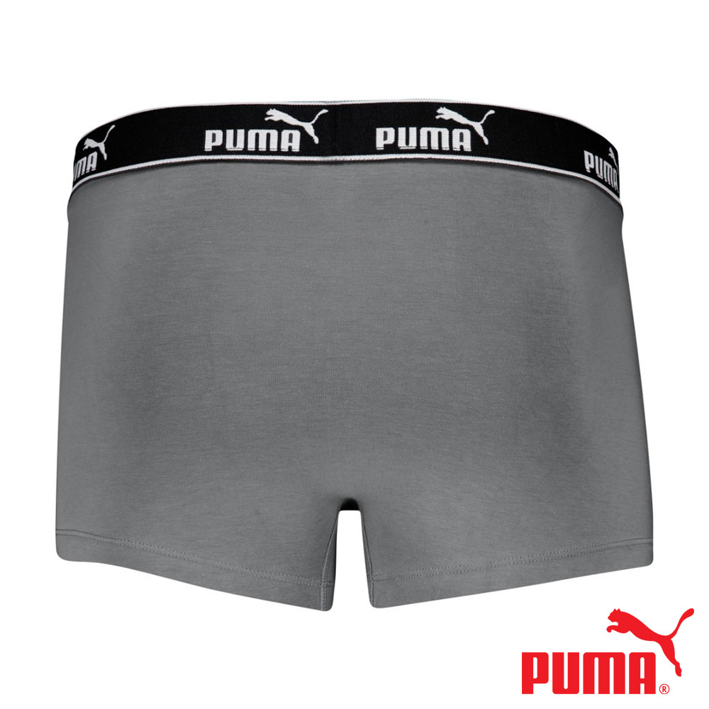 PUMA 平口內褲 3件組 彪馬 跳豹 男內褲 平角內褲 修身 防捲邊 貼合 耐穿 柔軟 棉質 透氣 抗菌 黑 深灰 灰, , large