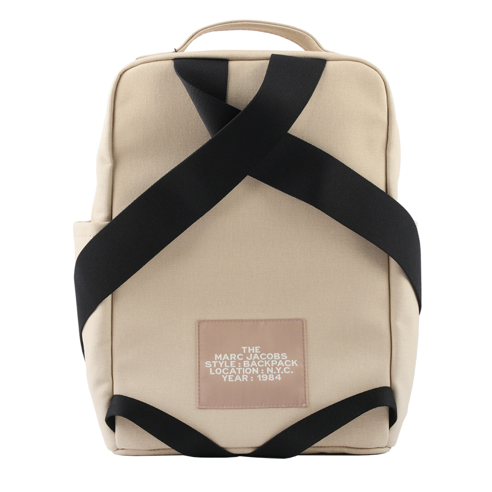 Marc Jacobs The Backpack 帆布雙拉鍊方形後背包/米色, , large