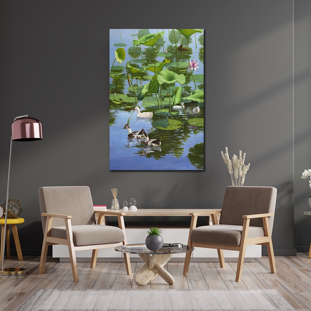 【御畫房】春水遊 國家一級畫師手繪油畫60&times;90cm(VF-27), , large