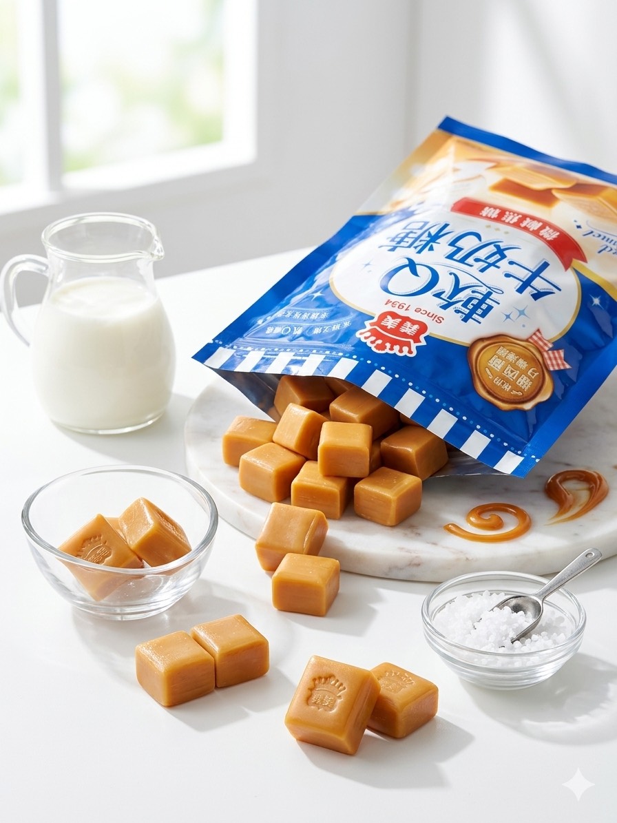 義美軟Q牛奶糖(微鹹焦糖)105克x2包, , large