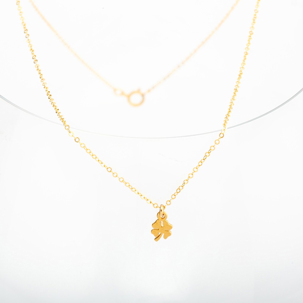 【Angel & Me】Lucky Clover s925 sterling silver 24k gold plated necklace gift, , large