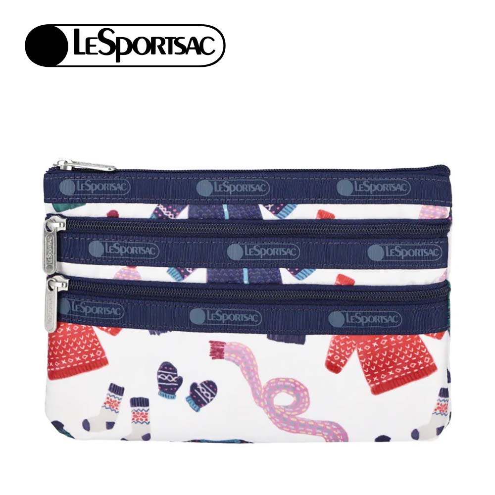 |快速出貨|Lesportsac 3-Zip Cosmetic 三層拉鍊收納化妝包/ 暖冬時尚, , large