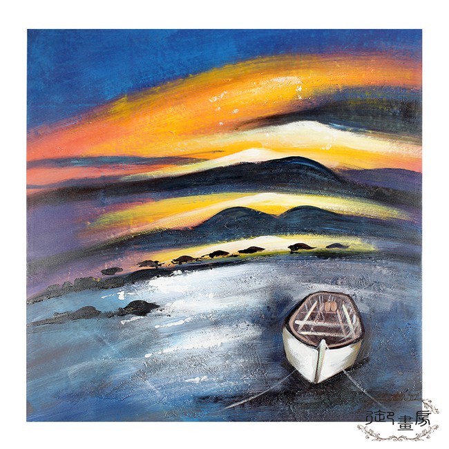 【御畫房】 手繪無框油畫-迎接朝陽 80x80cm, , large
