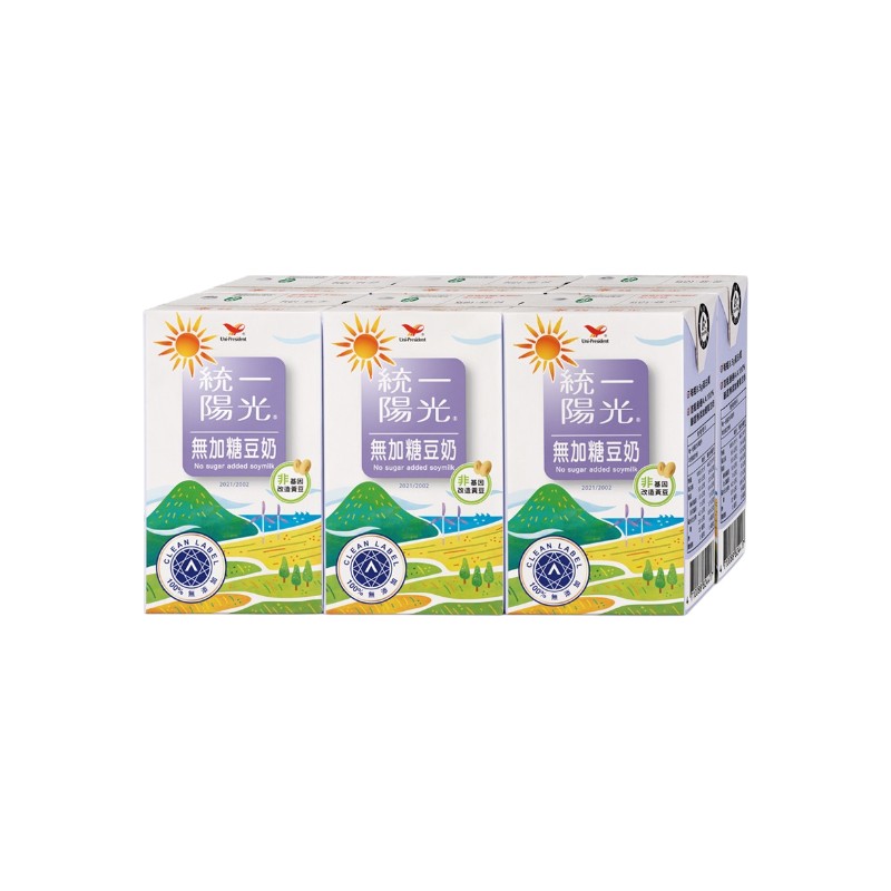 統一陽光無加糖豆奶250ml, , large