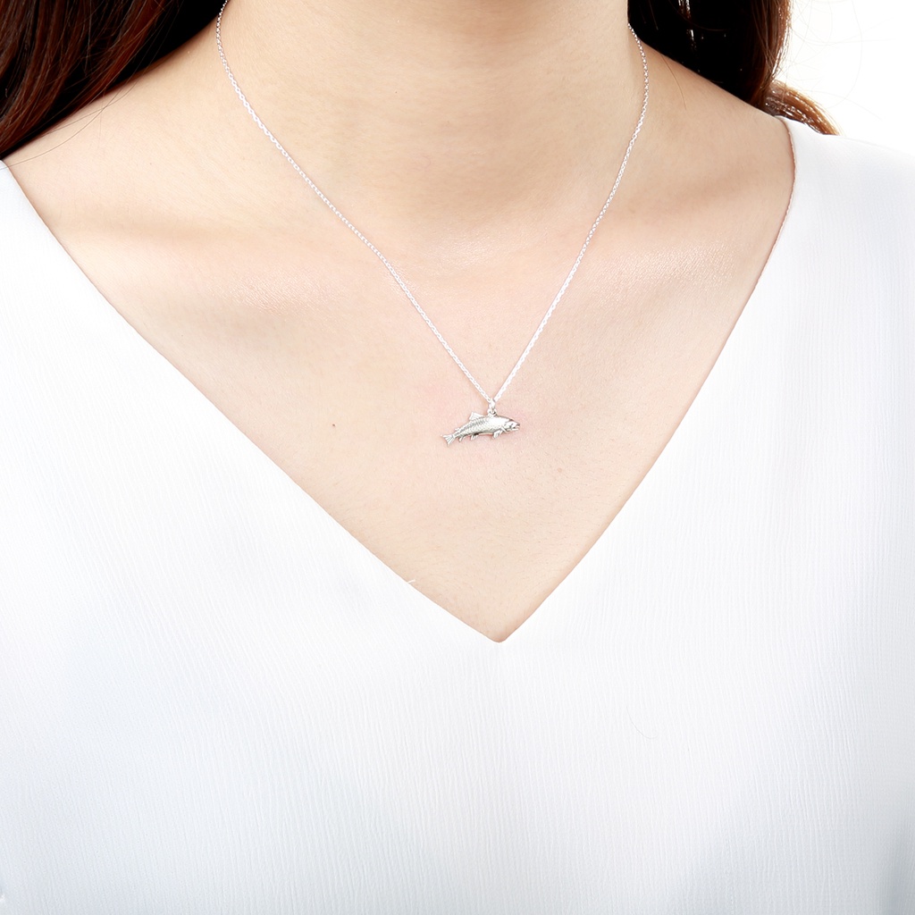 【Angel & Me】Cute Salmon s925 sterling silver necklace graduation gift, , large