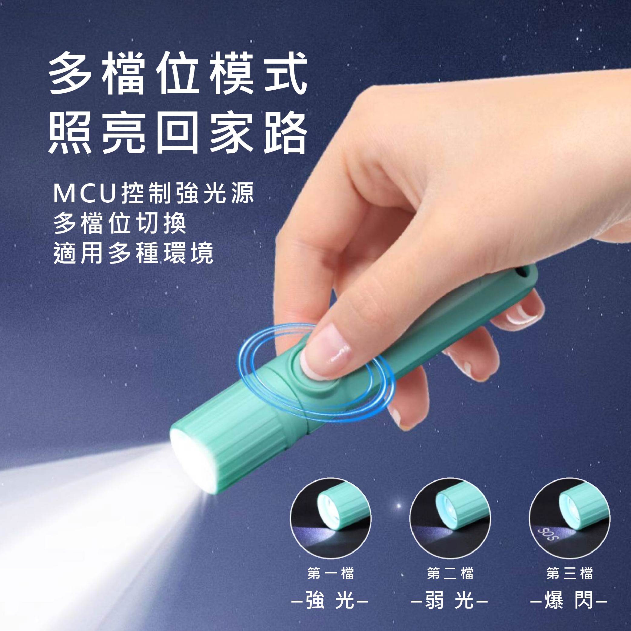 鉅玉經典｜25W馬卡龍手電筒 TypeC快充 四段模式 側燈泛光 附掛繩 超輕量 HK-G738, , large