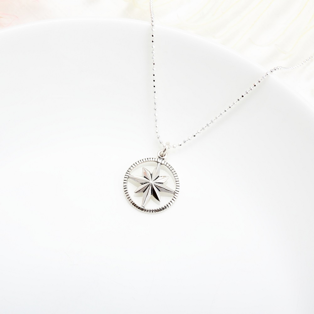 【Angel & Me】Lucky Large Compass Hope s925 sterling silver necklace birthday gift, , large