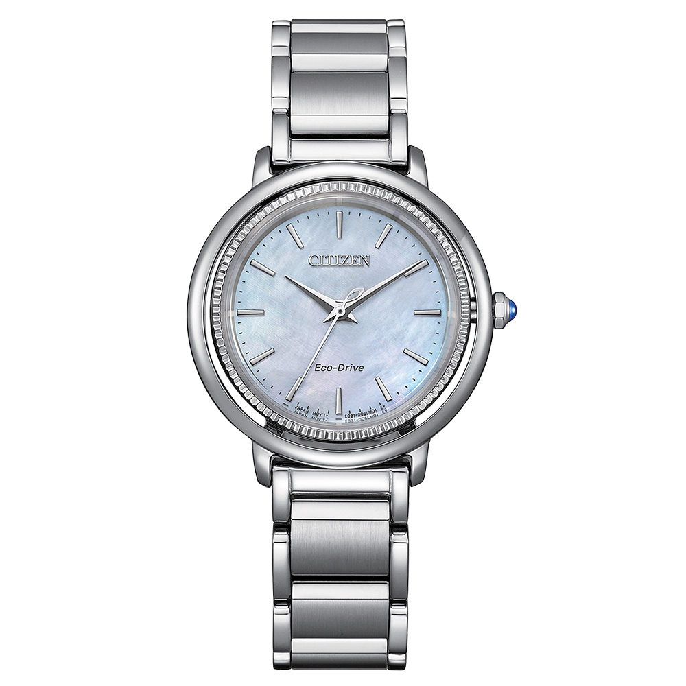 CITIZEN 星辰 L系列 珍珠貝光動能女錶 EM1100-84D, , large