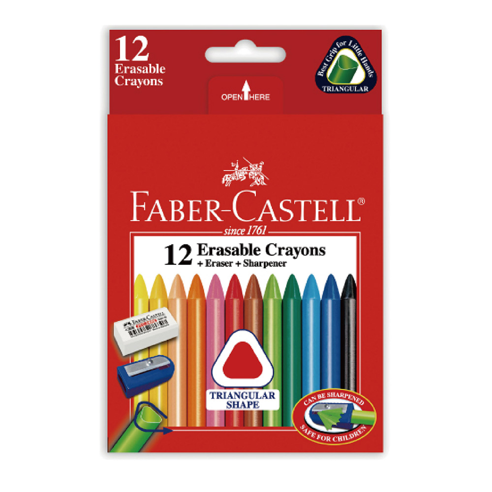 【Faber-Castell】輝柏 三角擦擦蠟筆12色 / 盒 122612, , large