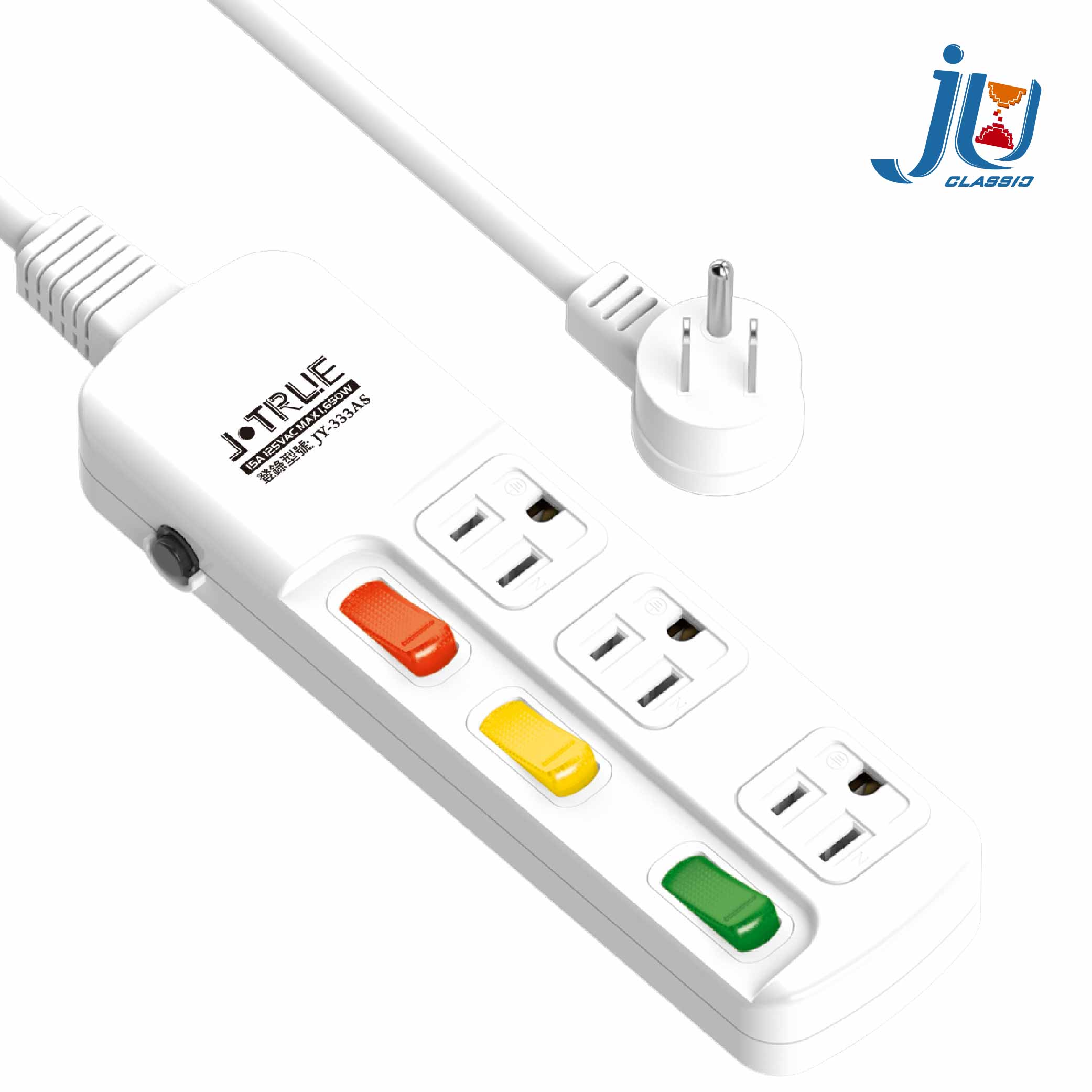 鉅玉經典｜extension cable with three connectors and three plugs 1.8m JY-333AS-6, , large