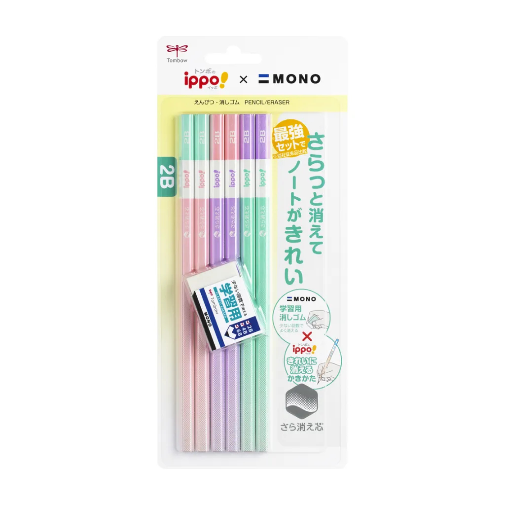 蜻蜓TOMBOW ippo X MONO 2B兒童六角鉛筆組粉, , large
