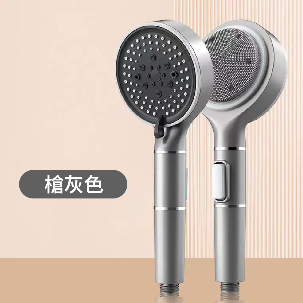 【APEX】增壓雙面出水硅膠按摩蓮蓬頭  (蓮蓬頭+1.5米軟管), , large
