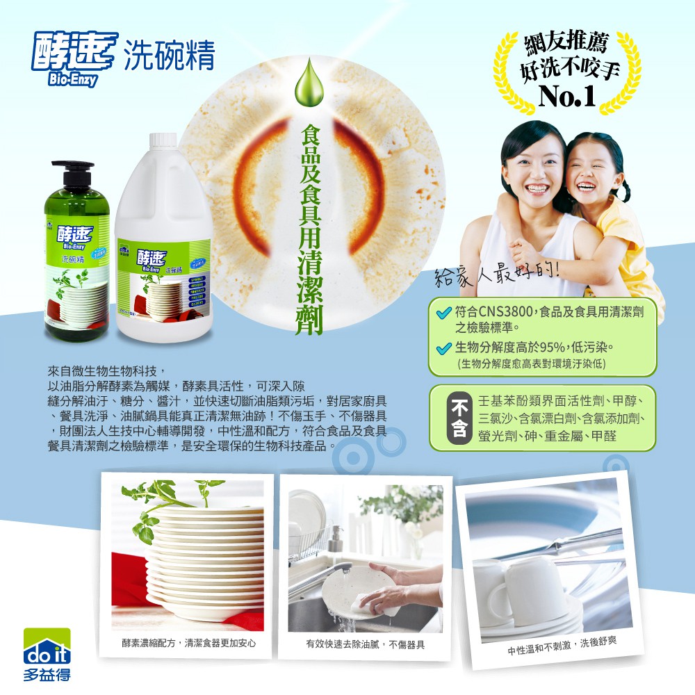 【多益得】酵速洗碗精組 /每日洗碗精箱購/, , large