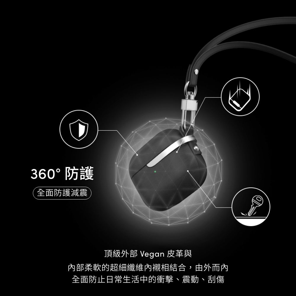 Moshi Pebbo Luxe for AirPods 3 藍牙耳機充電盒皮革保護套, , large