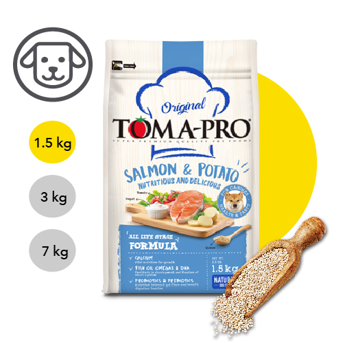 【優格】成幼犬飼料 狗糧 1.5kg鮭魚+馬鈴薯 敏感膚質配方, , large