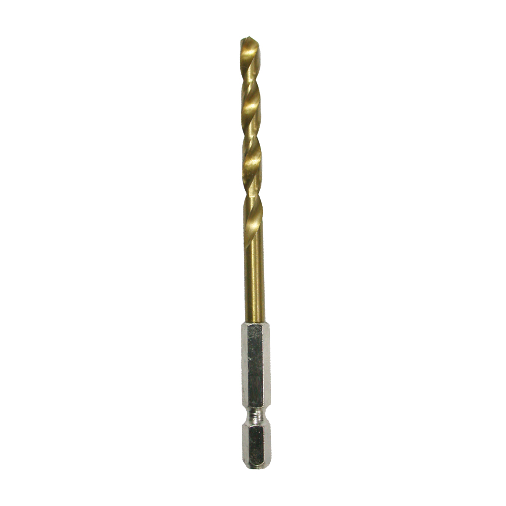 4.5mm HSS Titanium-Coated 1/4" Hex Shank Drill Bit, , large