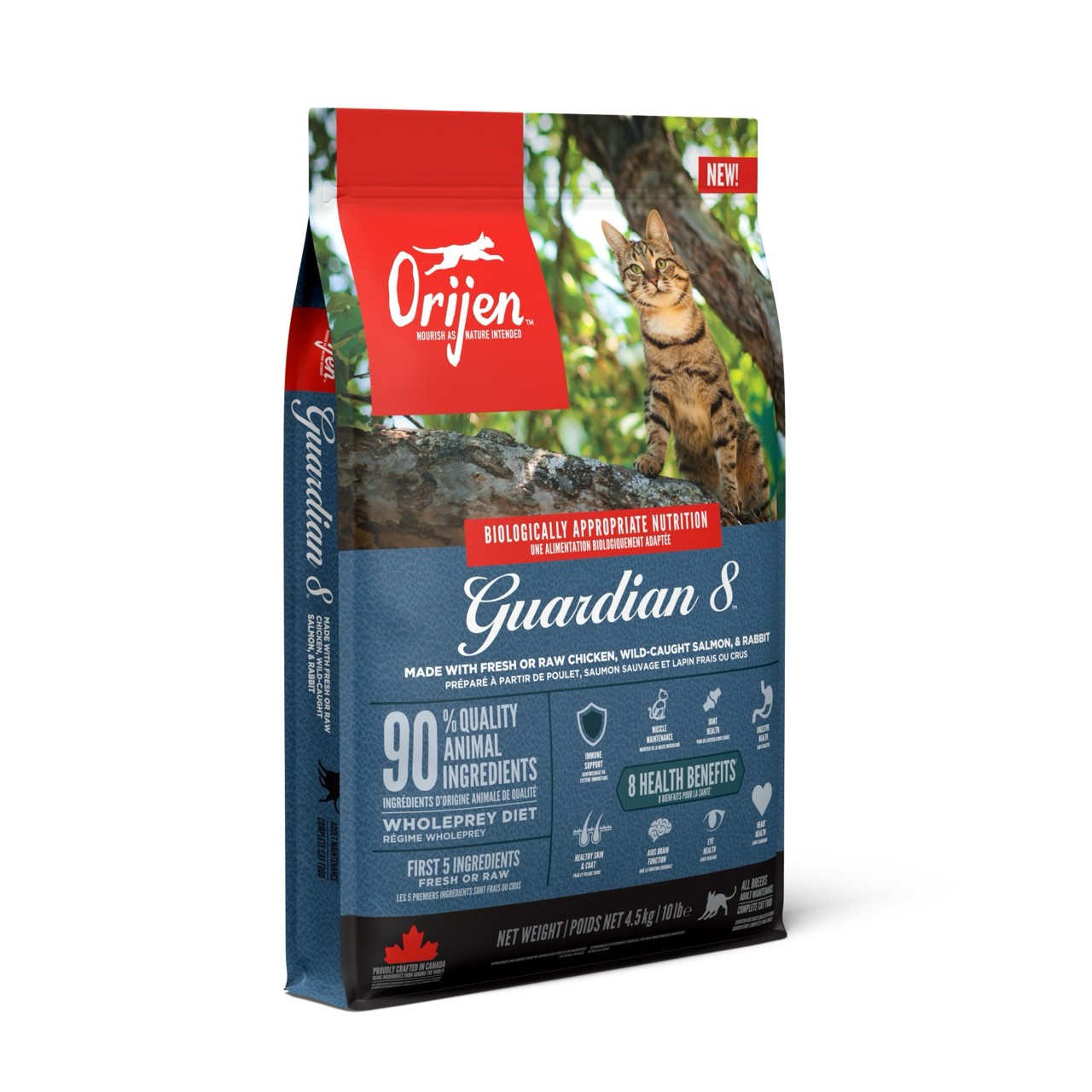 【Orijen 歐睿健】無穀貓飼料4.5Kg-愛貓守護8, , large