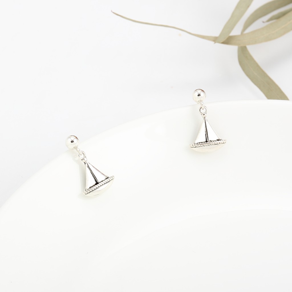 【Angel & Me】Vacation Sailboat s925 sterling silver earrings birthday gift, , large