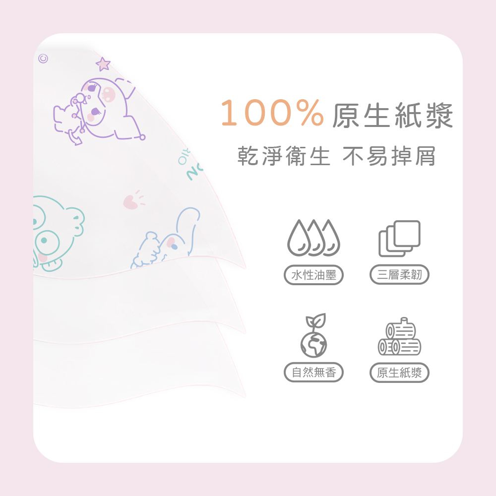 三麗鷗袖珍面紙(40抽x4包) 【ONEDER 旺達棉品】SO-LA03, , large