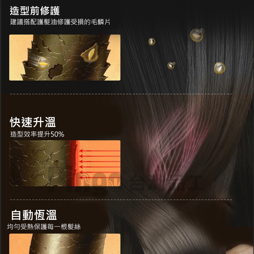 Pingo台灣品工  PRO X1鈦空黑LED專業窄版離子夾, , large