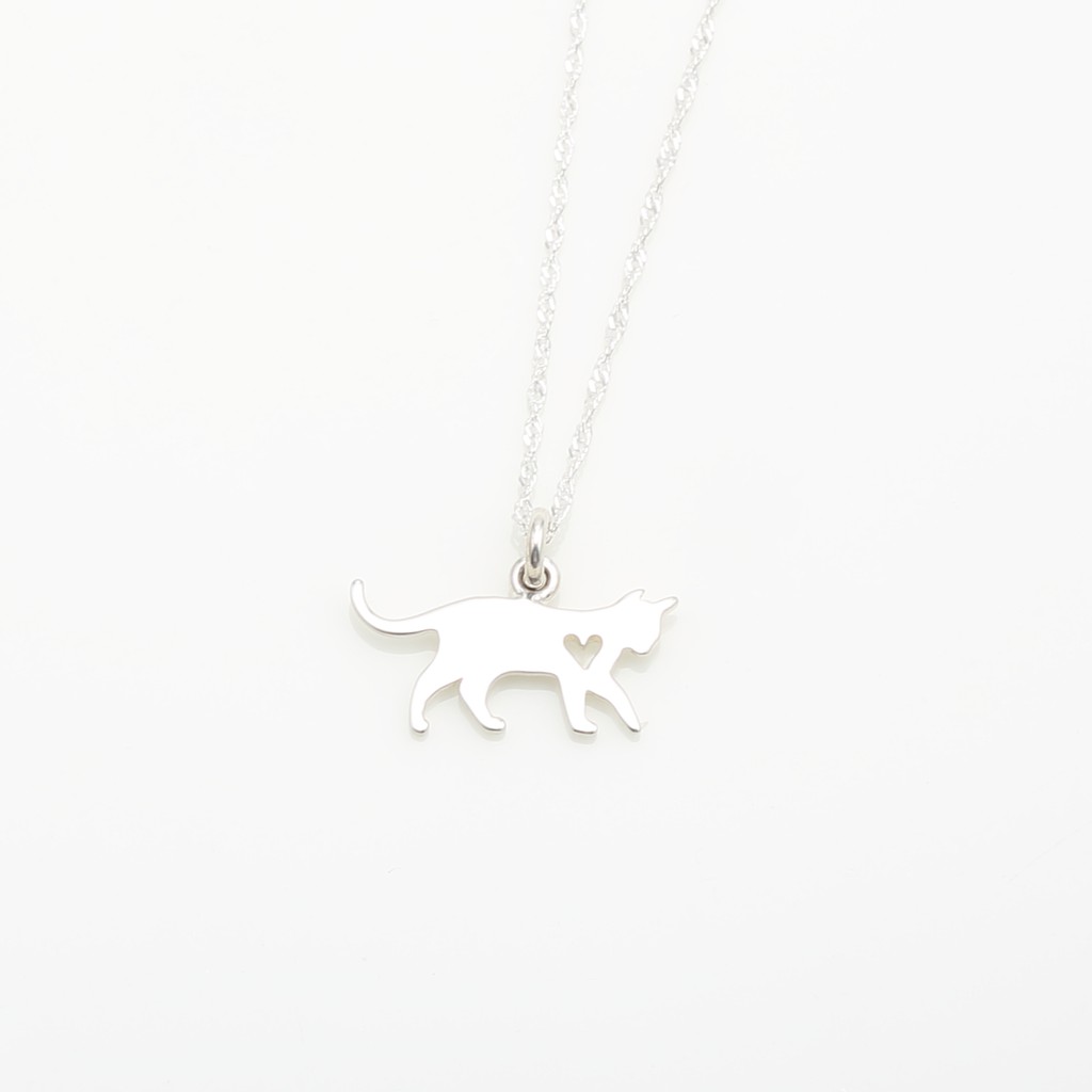 【Angel & Me】Love Cat Kitten Meow s925 sterling silver necklace birthday gift, , large
