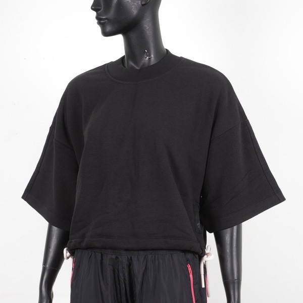 Adidas W SL Sweat 女 短袖上衣 T恤 亞洲版 寬鬆 短版 休閒 穿搭 愛迪達 黑 [H36603], , large