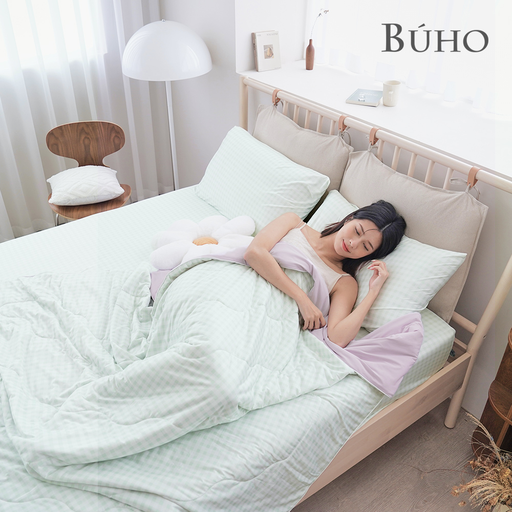BUHO 激凍冰紗涼感5尺雙人床包枕套三件組(多款任選), , large