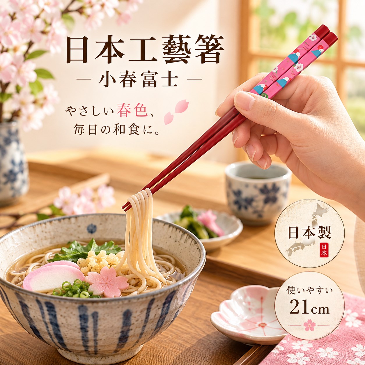 【HIYASU日安工坊】日本工藝箸-小春富士 21cm, , large
