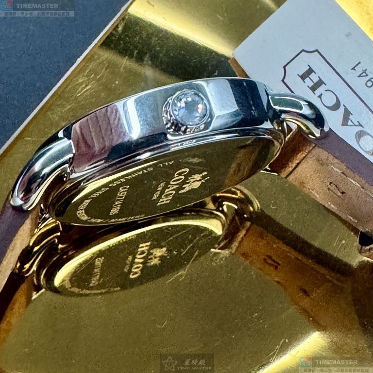 [星晴錶業]COACH手錶,28mm,CH00285貝母錶面銀錶殼咖啡色真皮皮革錶帶款, , large