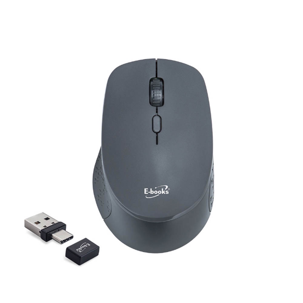 E-BOOKS M73 Three-stage DPI switching Type C+USB dual-interface silent wireless mouse Efficient wireless connection Silent design Convenient dual connectors, , large