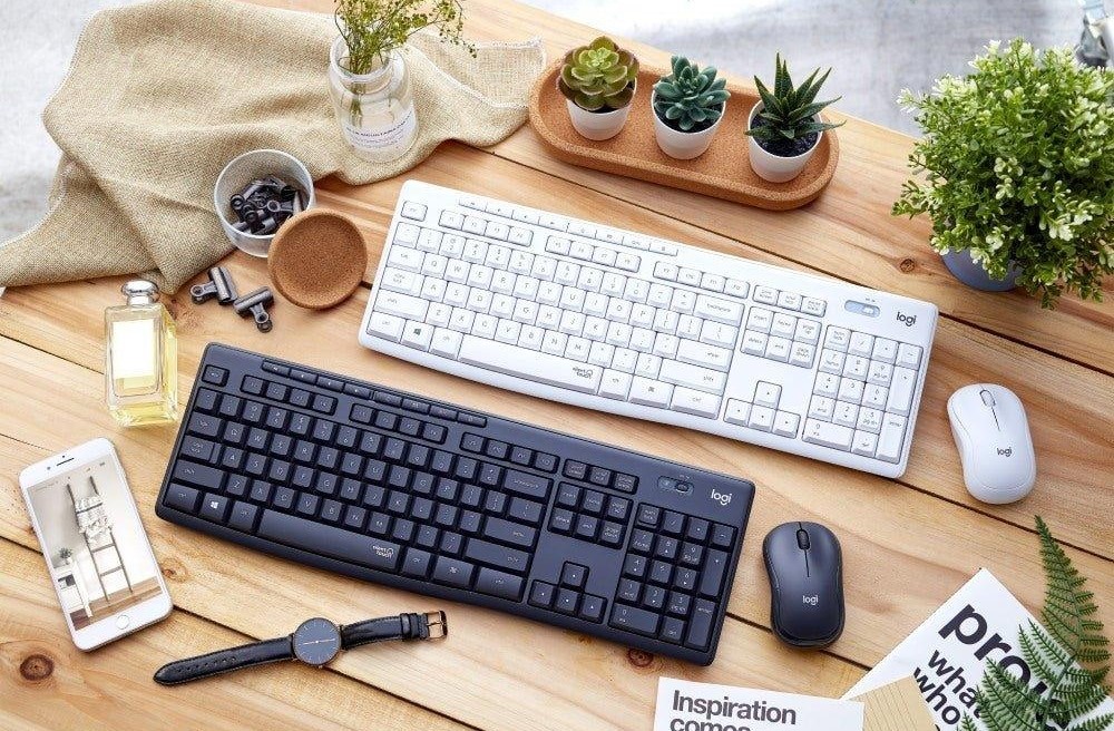 Logitech computer keyboard and mouse, , large