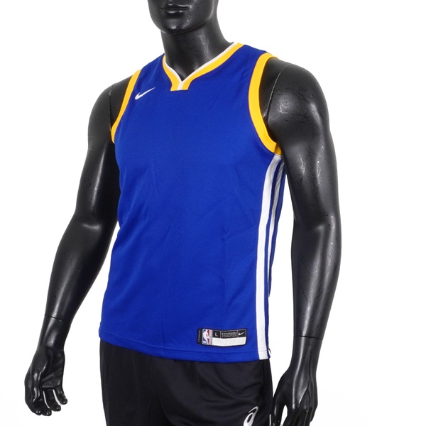 Nike NBA 青少年 球衣 籃球背心 背心 V領 勇士 藍黃 [WZ2B7BZ2B-WAR], , large
