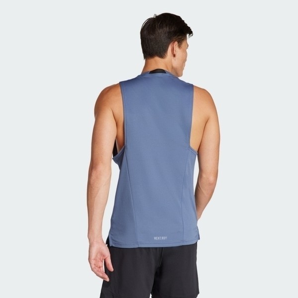 Adidas D4T HR TK 男 背心 運動 訓練 健身 重訓 透氣 涼感 大袖孔 藍 [IS3713], , large
