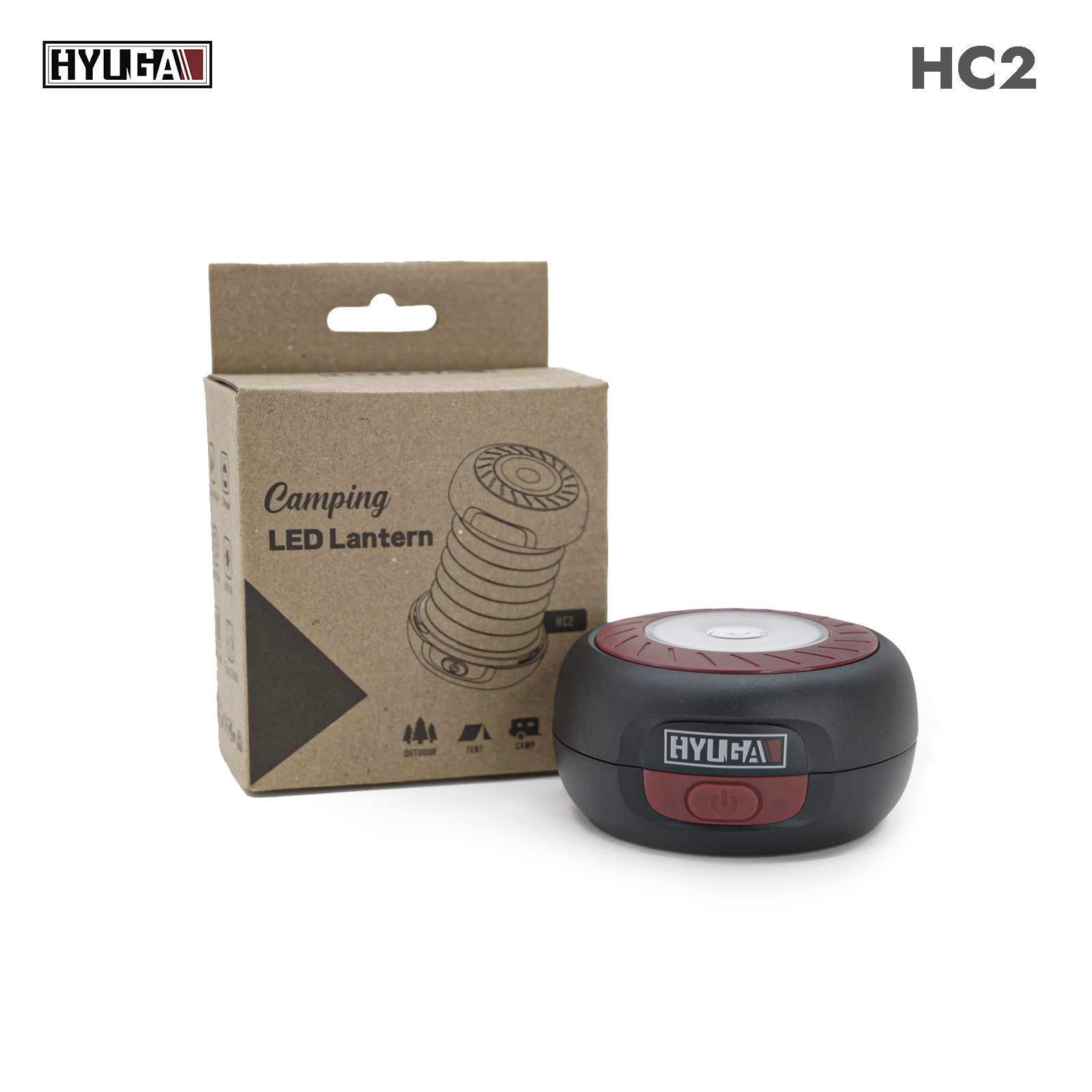 【HYUGA】Collapsible LED Camping Lantern &ndash; Dual Charging Modes, Dual Light Sources, Retro Chic Style, Tent Light, Ambient Light, Night Light , , large