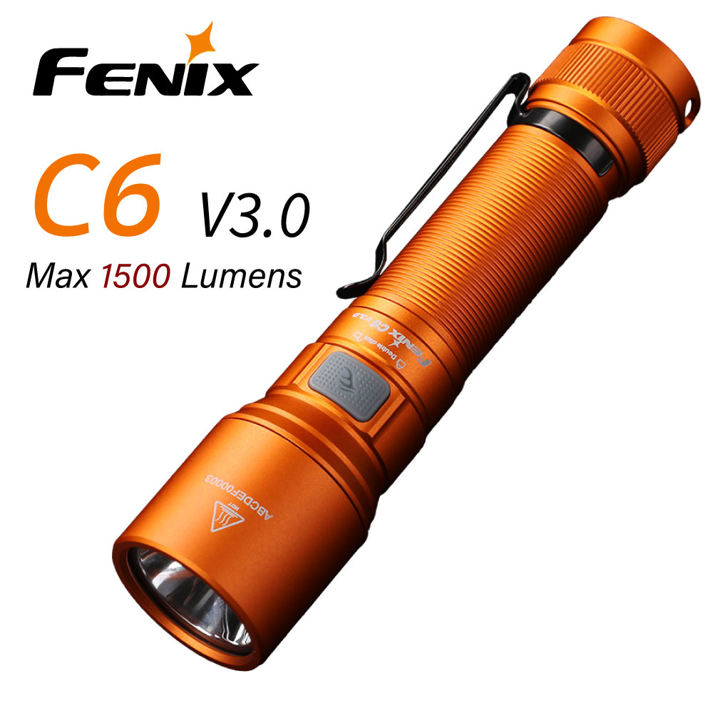 [FENIX] 高性能直充作業手電筒 橘色/C6 V3.0, , large