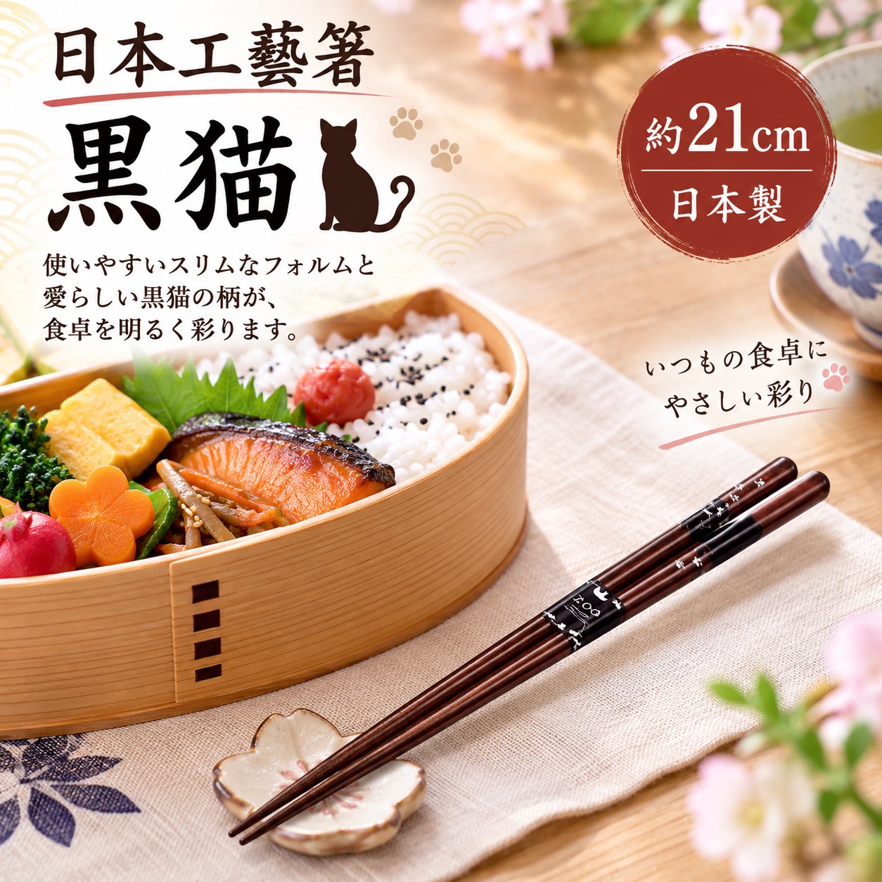 【HIYASU日安工坊】日本工藝箸-黑貓, , large