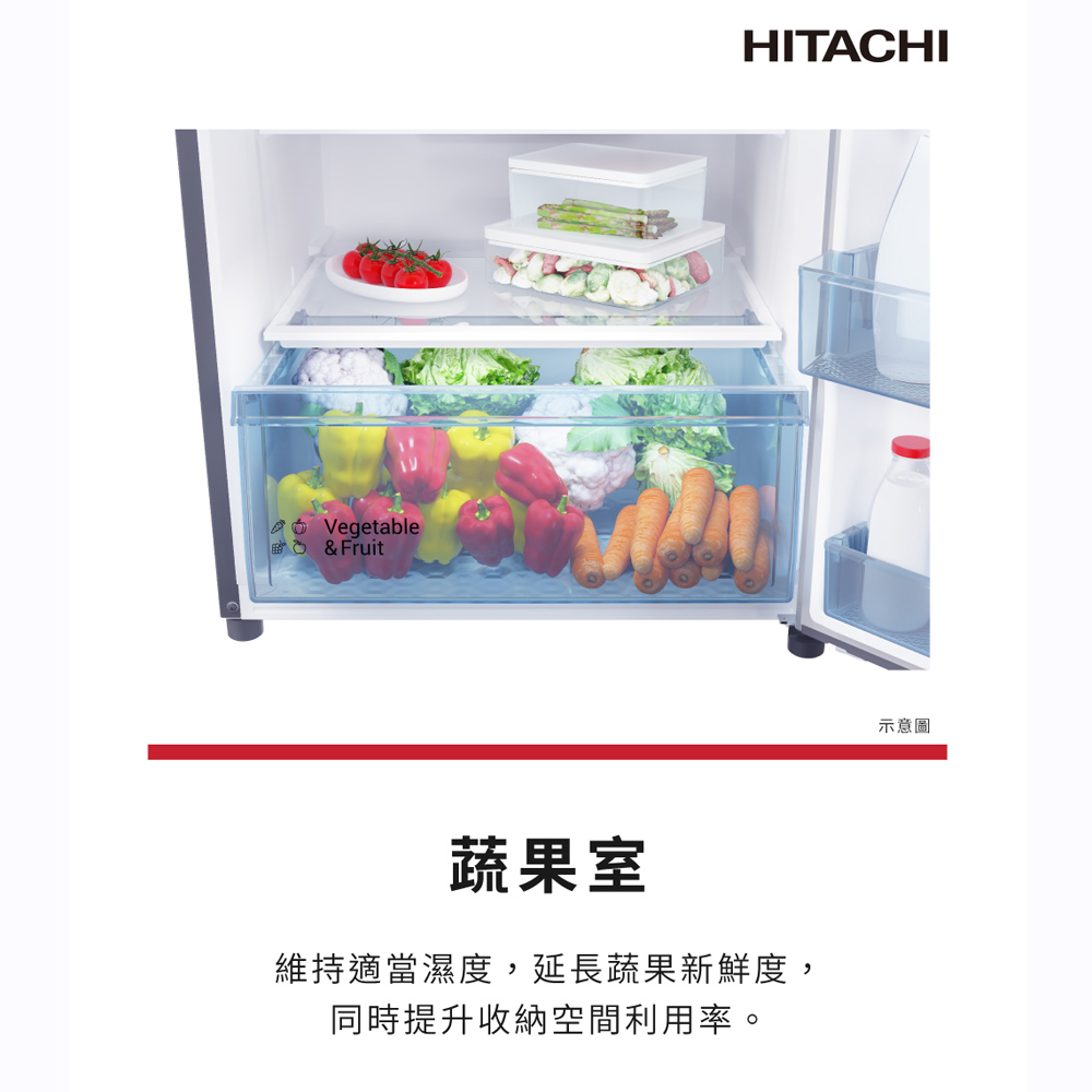 HITACHI 日立399公升變頻兩門冰箱-典雅白 HRTN6443S-PWHTW, , large